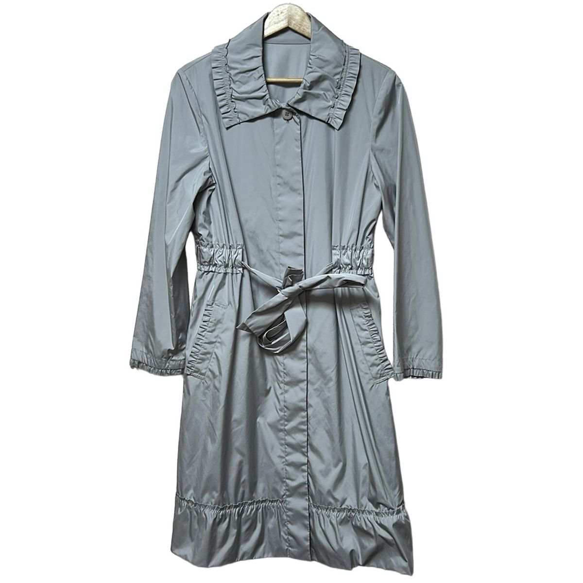 Leilian レリアン コート サイズ9 M レディース - グレー 長袖 フリル 春 秋