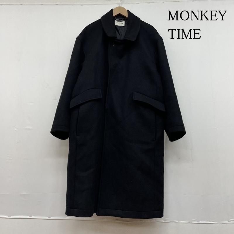 monkey time 黒 ウールコート MONKEY TIME モンキータイム コート KRZ MELTON OVER COAT オーバー