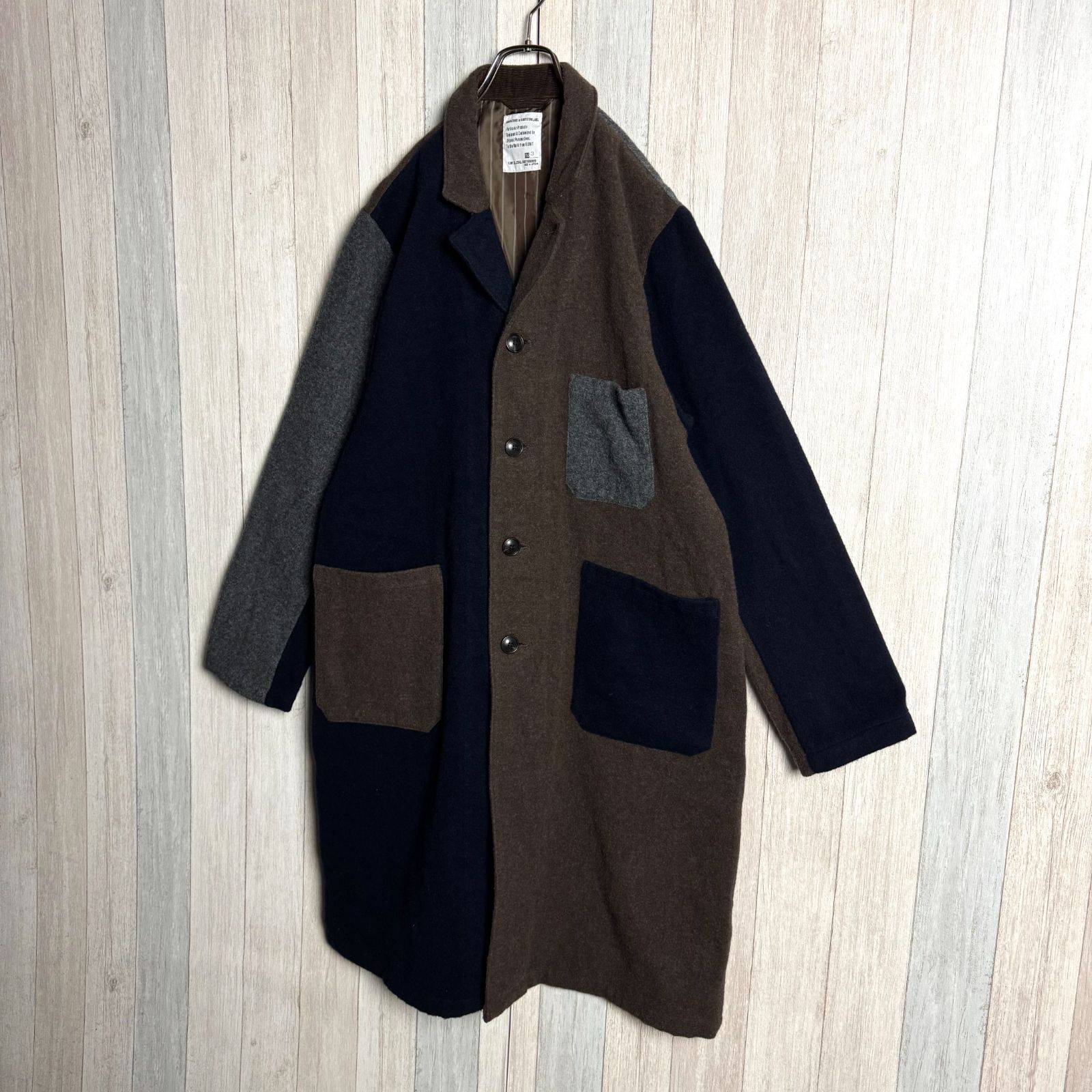 H.UNIT エイチ ユニット ウールコート クレイジーパターン L KANDAIZUMI_COM