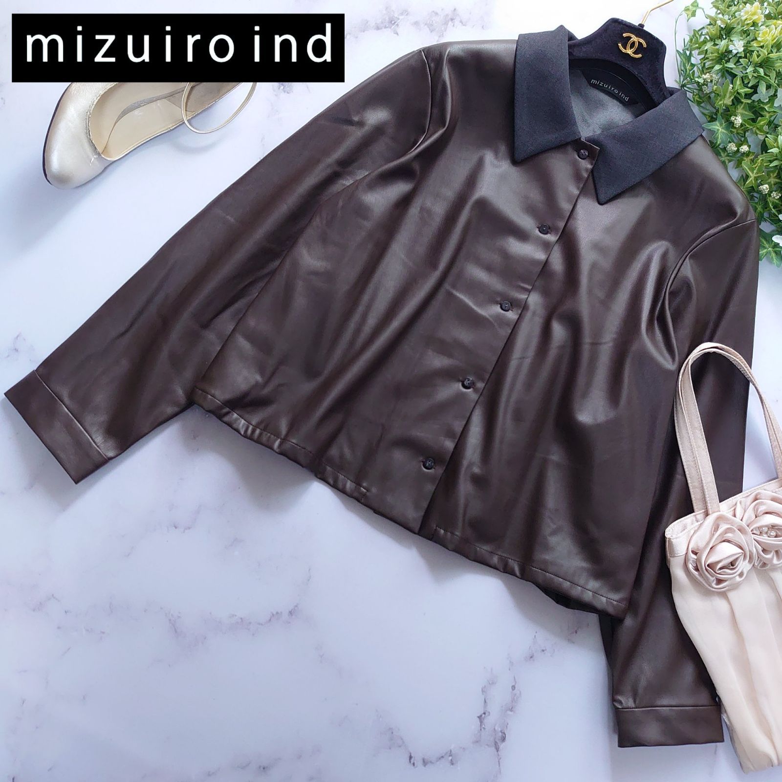 2023 ミズイロインド イミテーションレザージャケット トップス