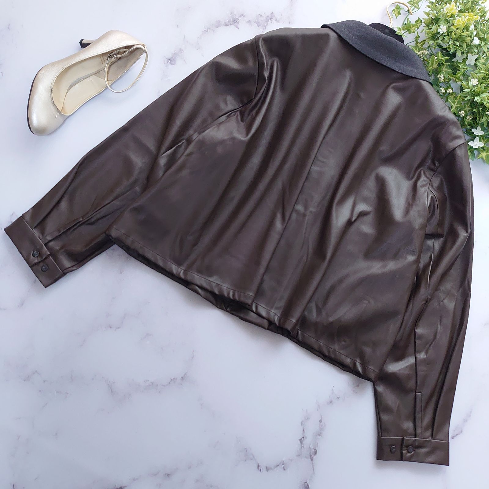 2023 ミズイロインド イミテーションレザージャケット トップス