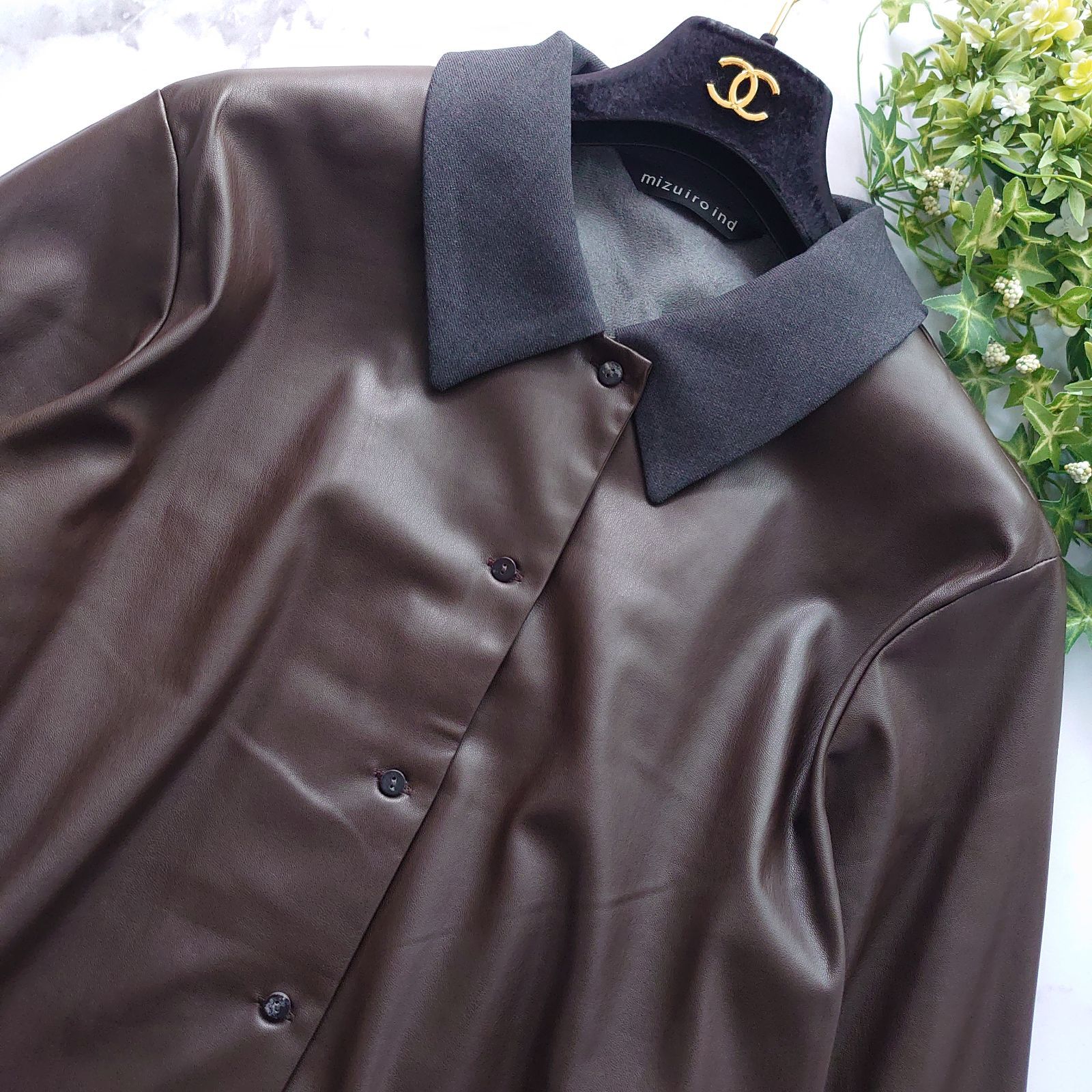 2023 ミズイロインド イミテーションレザージャケット トップス