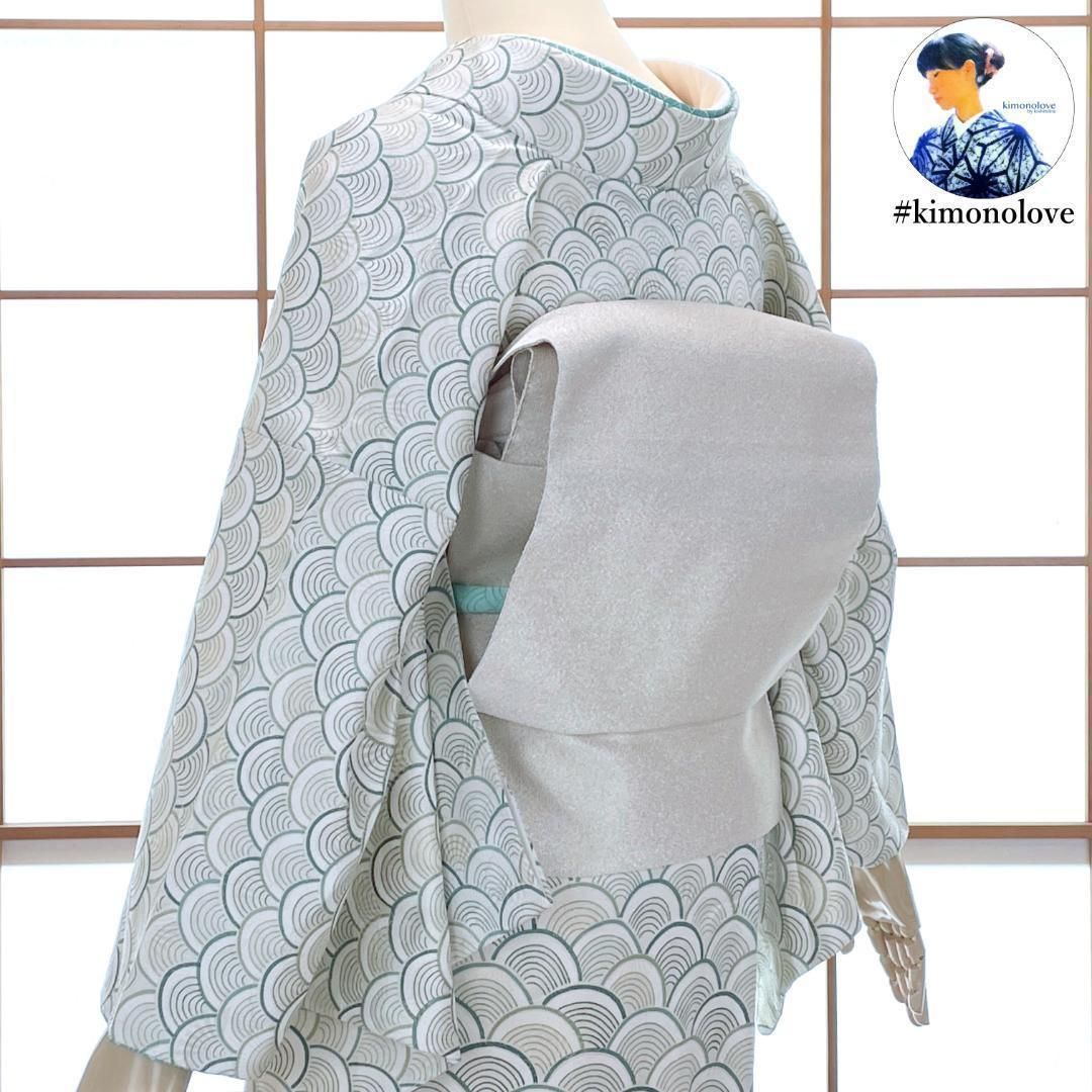 名古屋帯 爪掻本つづれ帯 西陣織 刻絲苑 石川つゞれ謹製 正絹 シルバー フォーマル 着物 kimonolove リユース品 オゾン消臭サービス AO-0434