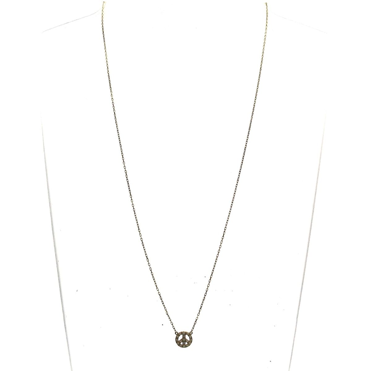 vivian couture ヴィヴィアンクチュール ネックレス - K18YG×ダイヤモンド 総重量 1.4g 17Pダイヤ ダイヤ0.07カラット ピースマーク