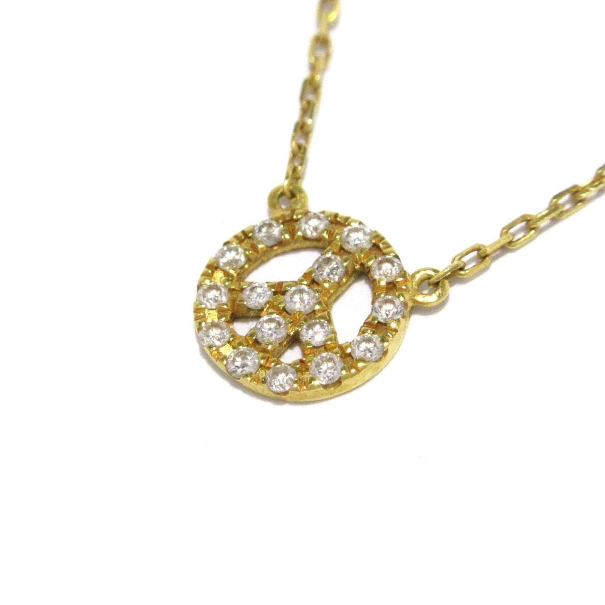 vivian couture ヴィヴィアンクチュール ネックレス - K18YG×ダイヤモンド 総重量 1.4g 17Pダイヤ ダイヤ0.07カラット ピースマーク