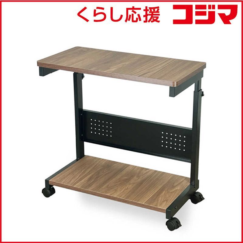 【 新品 未開封 】   レメックスジャパン 上下昇降パソコンワゴン CPUワゴン L字デスク (上下昇降60～80cm)(W30xD60xH60～80cm)サイドオープンType 木目 REMEX PJC-6001-WD 未使用 送料無料