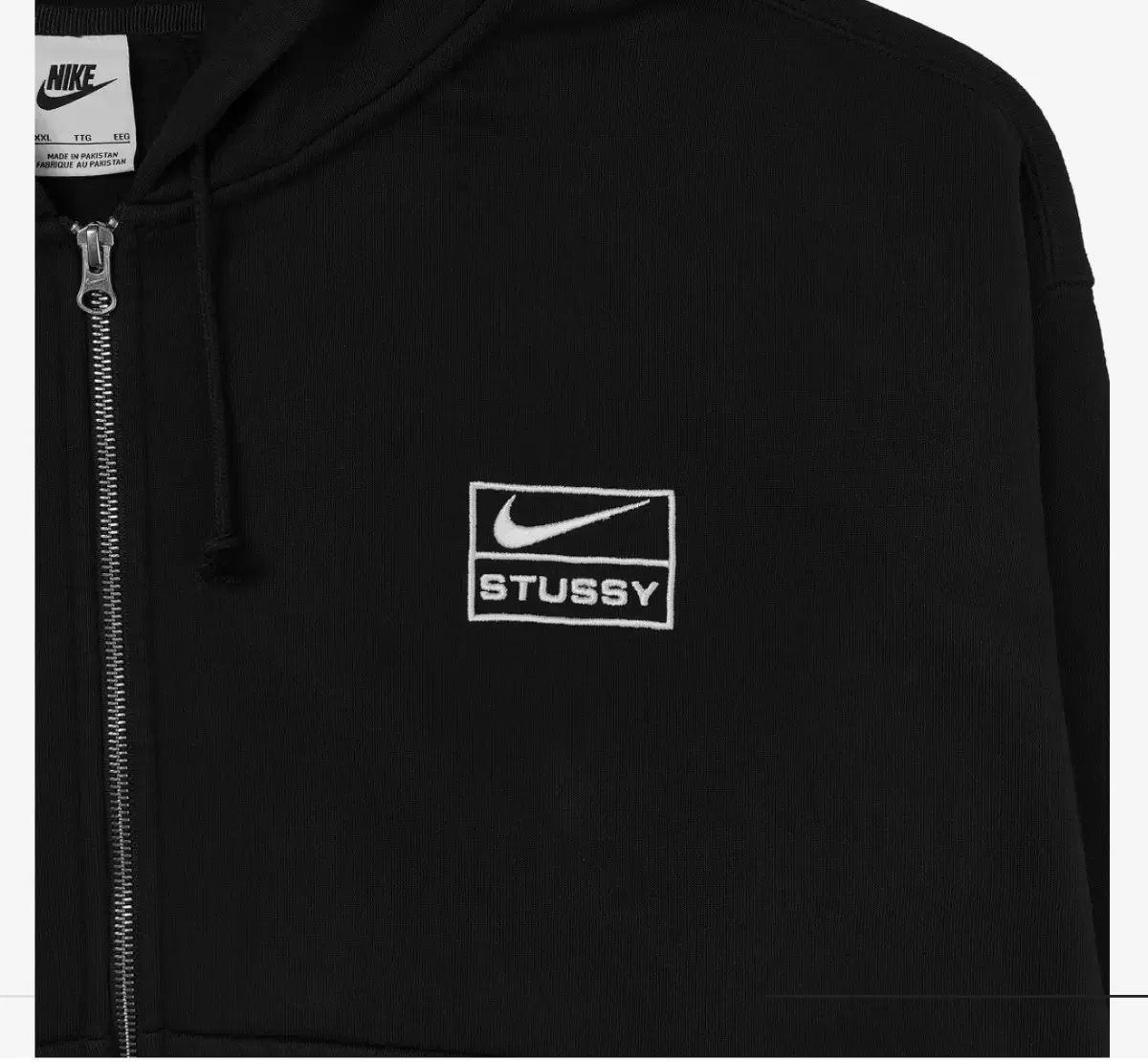ナイキ x STUSSY フール ジップ ウォッシュド フリース フーディー ブラック