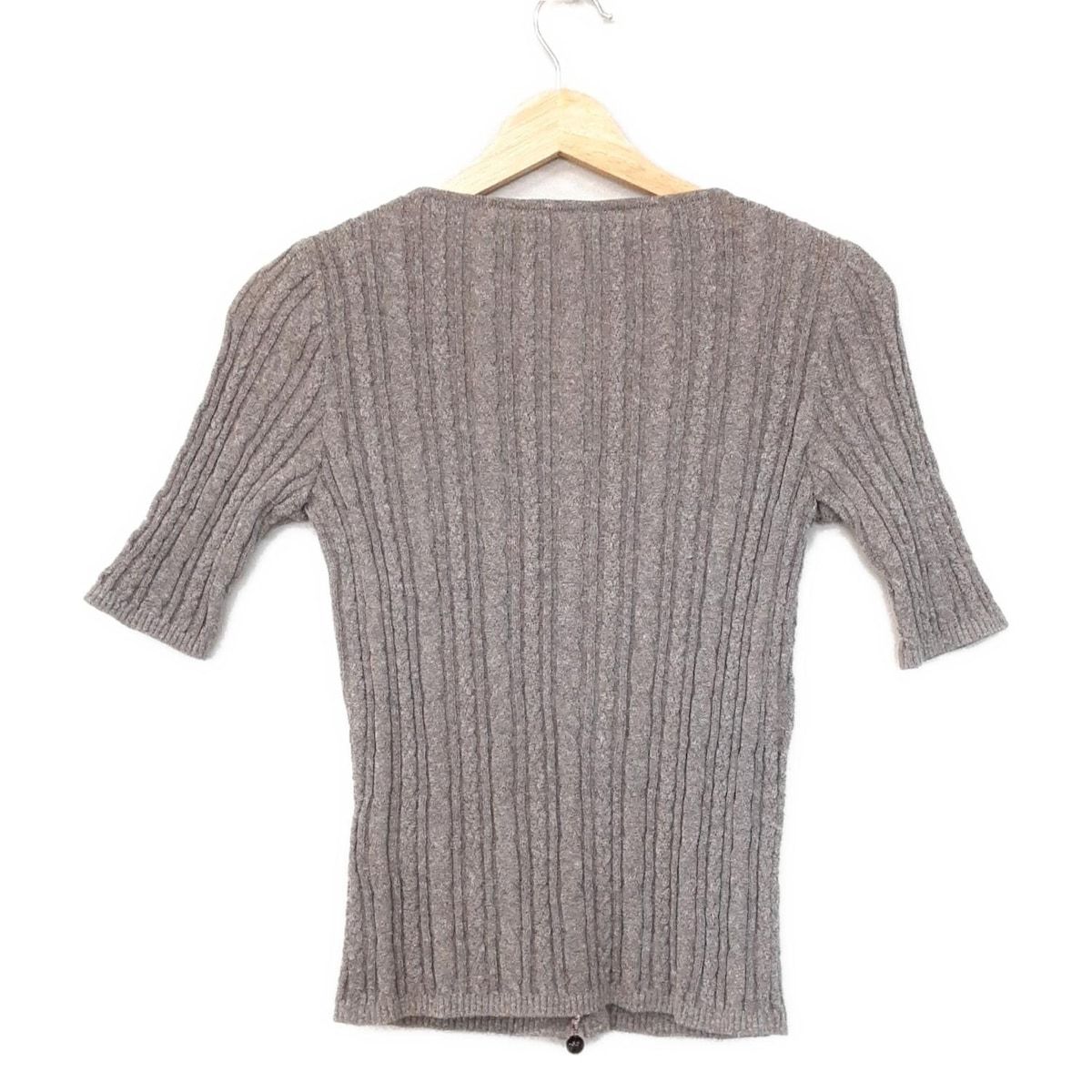 ルネ　Rene 半袖 トップス　美品　36 Rene(ルネ) 半袖セーター サイズ34 S レディース美品 - グレー×黒