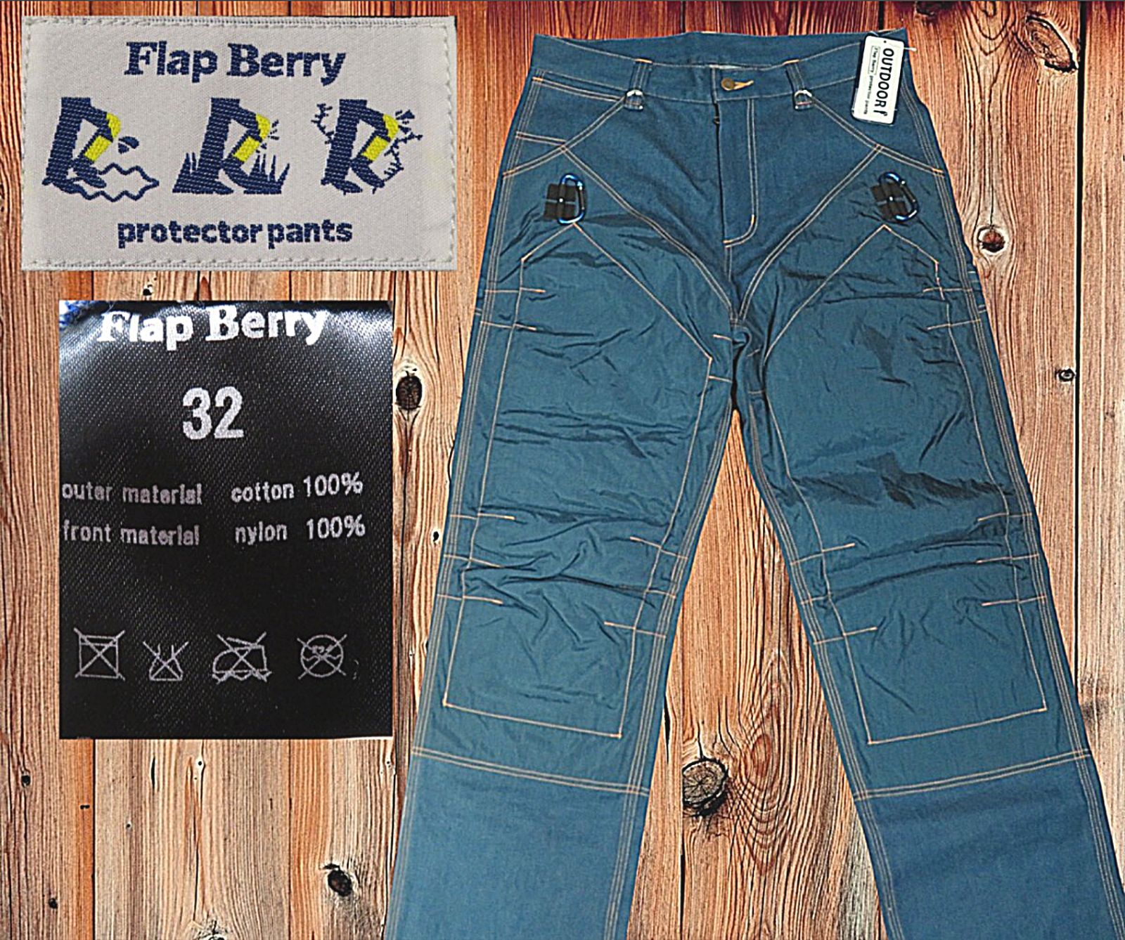 ✅️ デットストック 32インチ Flap Berry フラップベリー ¥29800 プロテクターパンツ ダブルニー バイカー 鷹狩り バイク 好き アウトドア ワークパンツ パンツ ペインターパンツ ジッパーフライ DIY 好きに パンツ ズボン ボトムス 登山ウェア アウトドアウェア