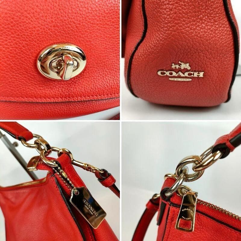 良品 COACH コーチ 2WAY ショルダーバッグ ターンロック ホーボー