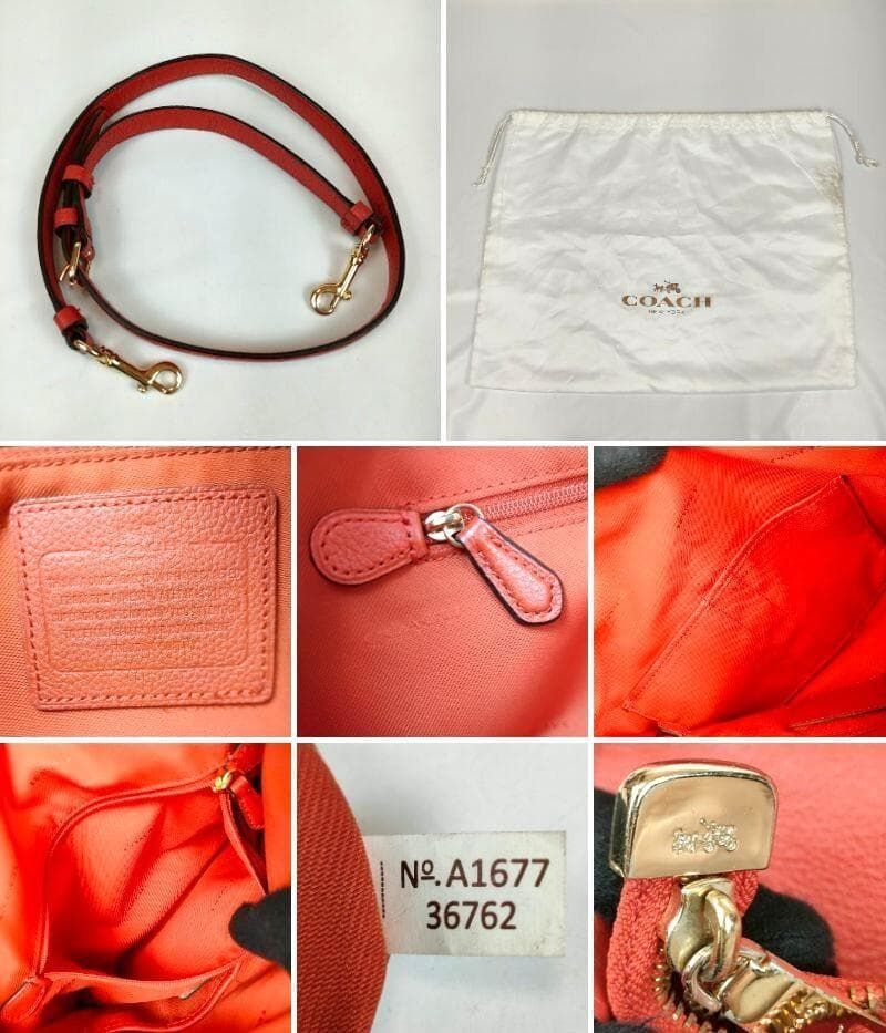 良品 COACH コーチ 2WAY ショルダーバッグ ターンロック ホーボー 