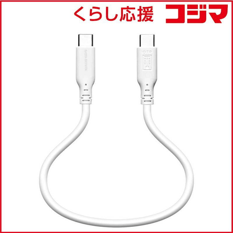 【 新品 未開封 】 ラスタバナナ Type-C to Type-C USB3.2 gen2 100W対応 柔らかシリコンケーブル 0.3m WH チャコールグレー R03CACC5A02WH 未使用 送料無料