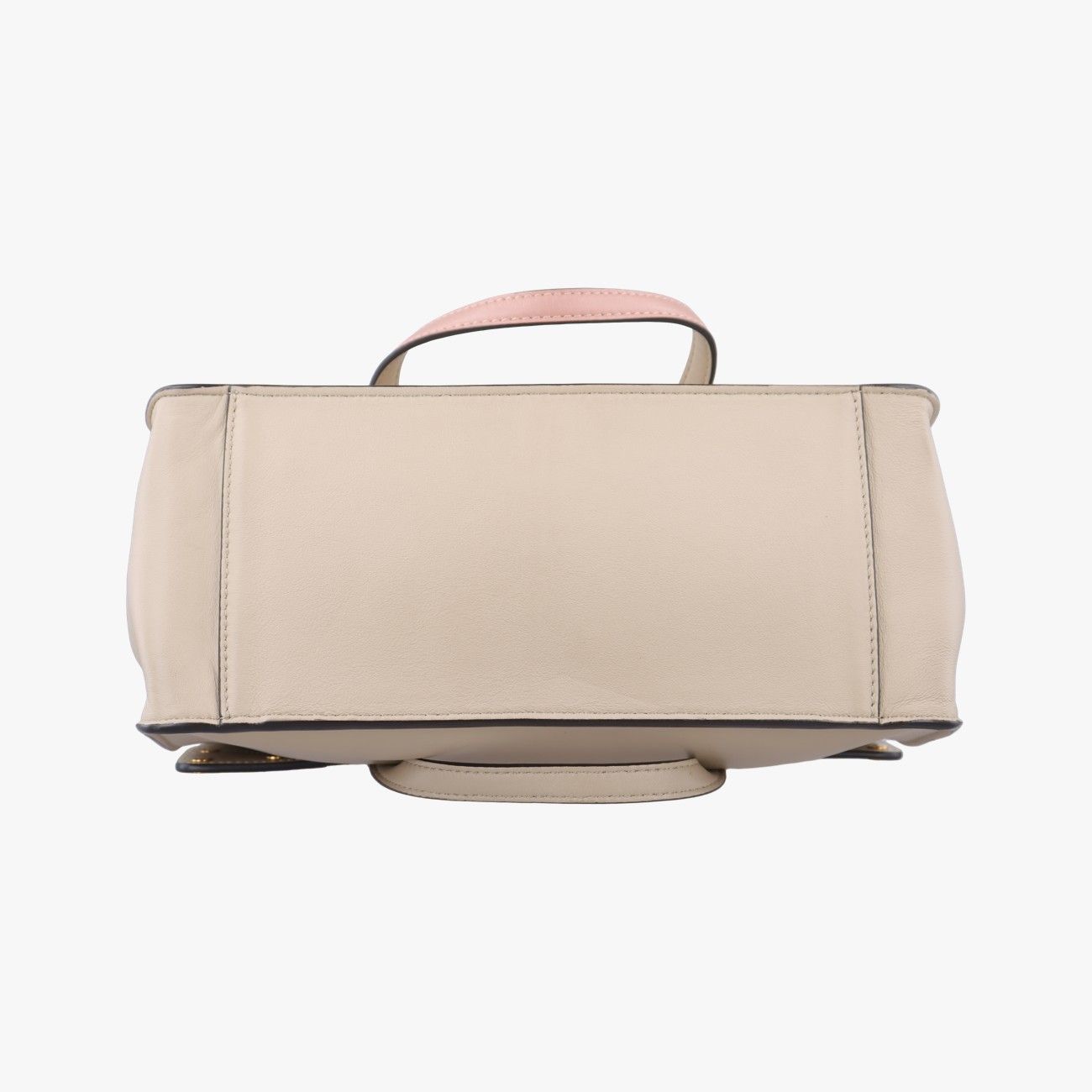 ベージュ×ピンク×ブラウン レザー