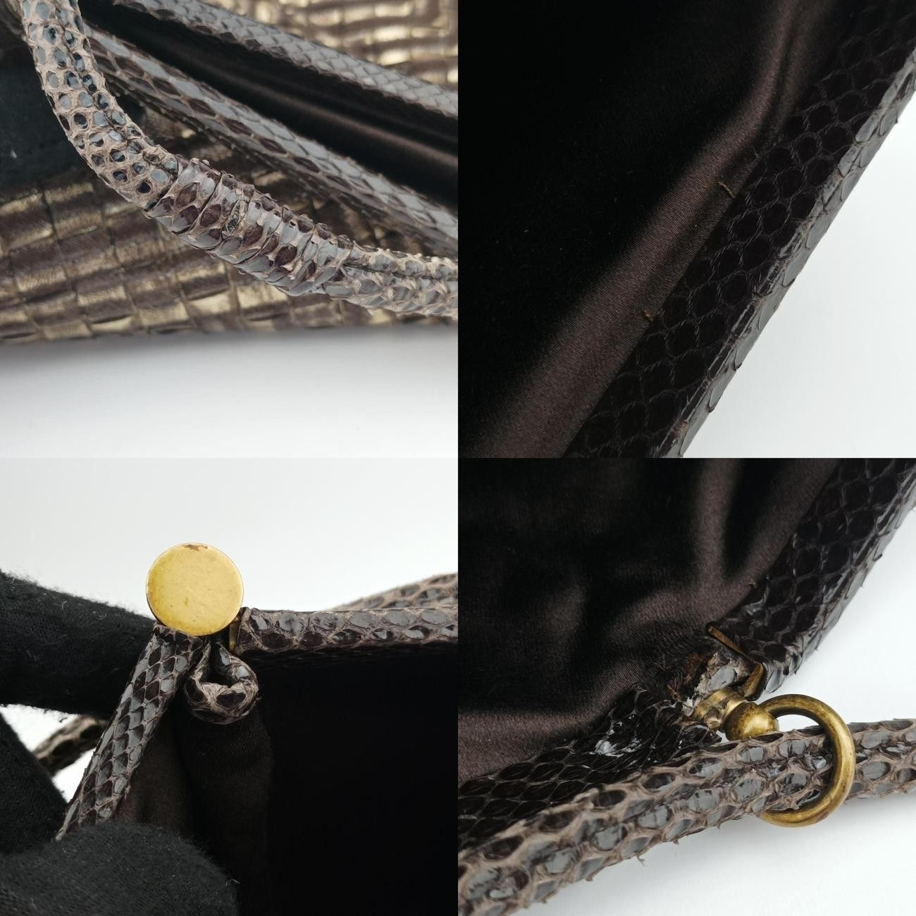 ボッテガヴェネタBottega Venetaイントレチャート マルチ ヘビ革×キャンバス 183269 VEGE1 2083 EPEV 2007 3753 A DECORATOM_COM_BR