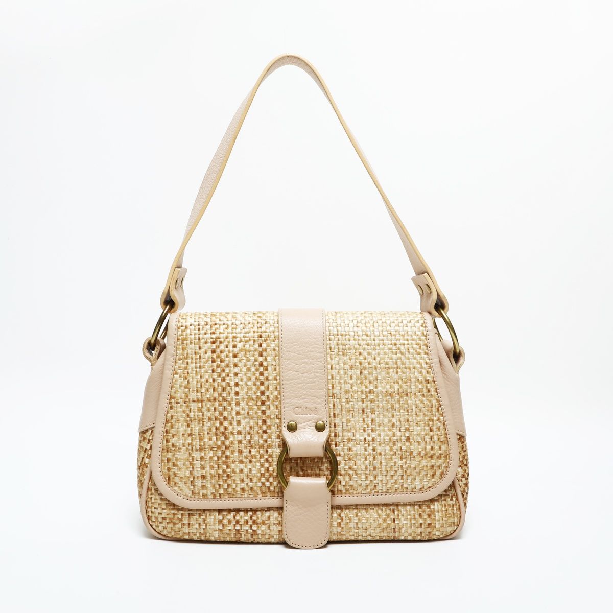 Chloé ストロー かごバッグ　新品　未使用　タグ付 Chloe クロエ ショルダーバッグ ラフィア ストロー カゴバッグ