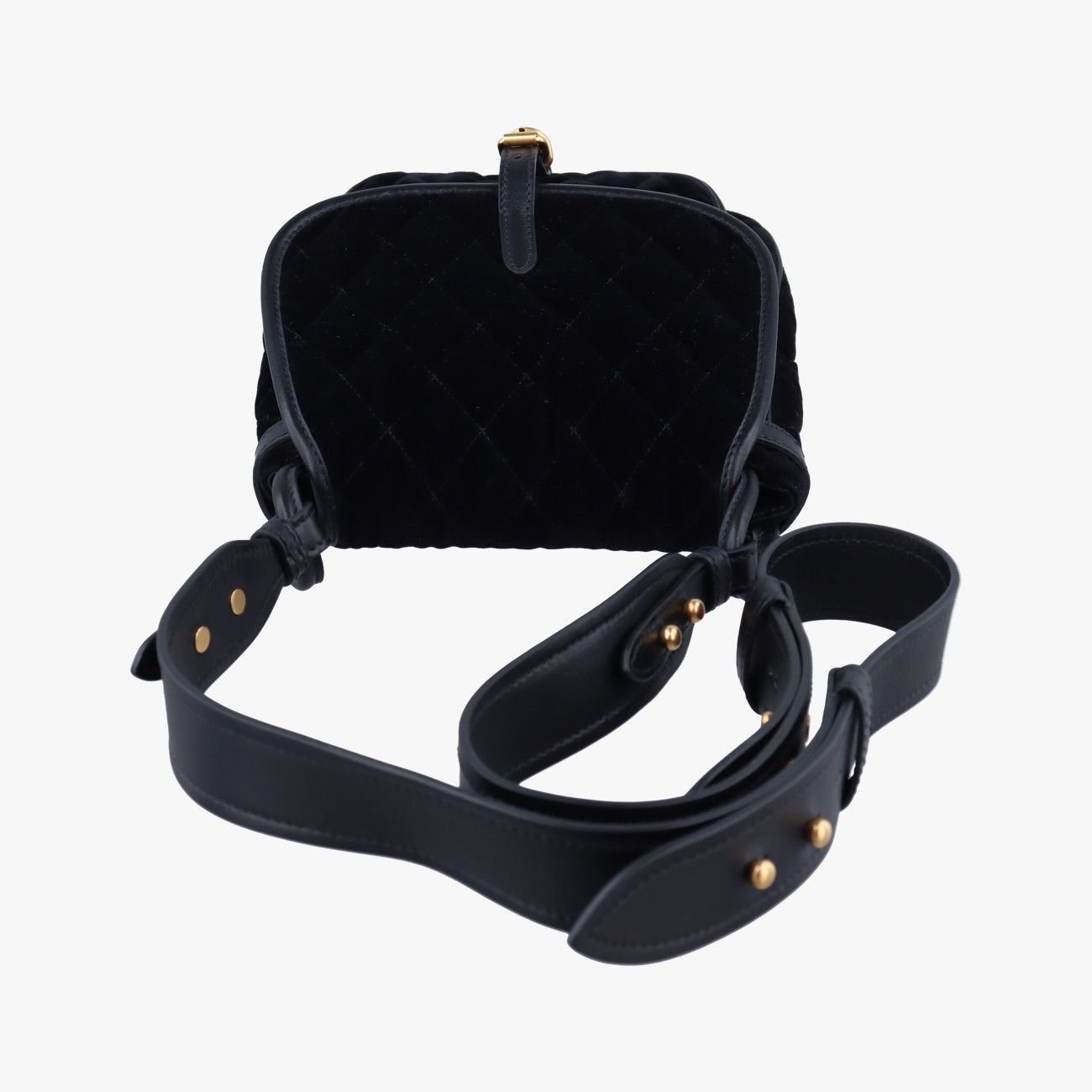 プラダPradaステッチ ブラック ベロア 1BD050 180 A DECORATOM_COM_BR