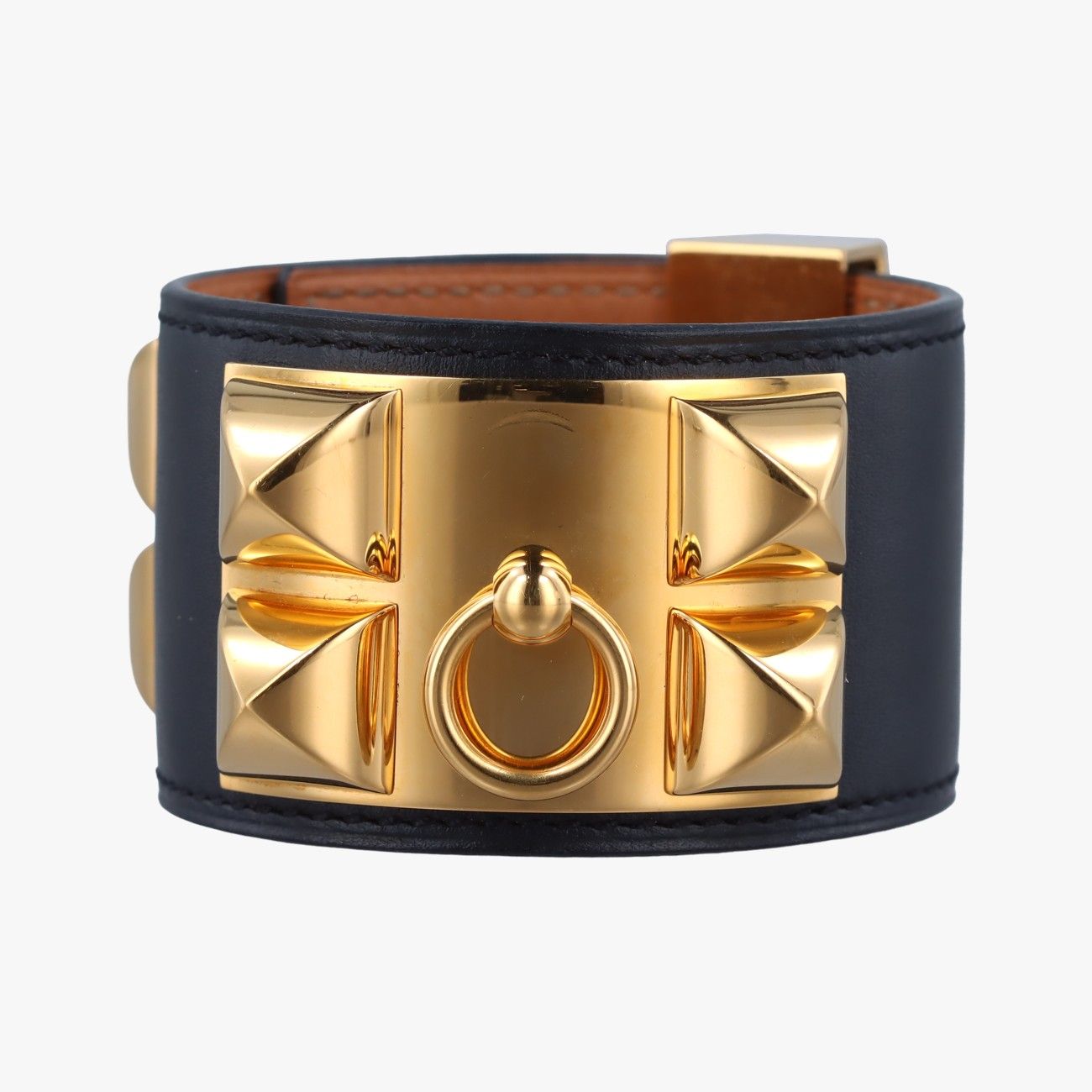 エルメスHermesコリエ ド シアン ブラック×ゴールド レザー×GP S RSI