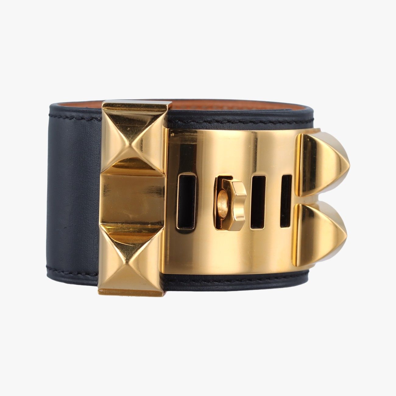 エルメスHermesコリエ ド シアン ブラック×ゴールド レザー×GP S RSI