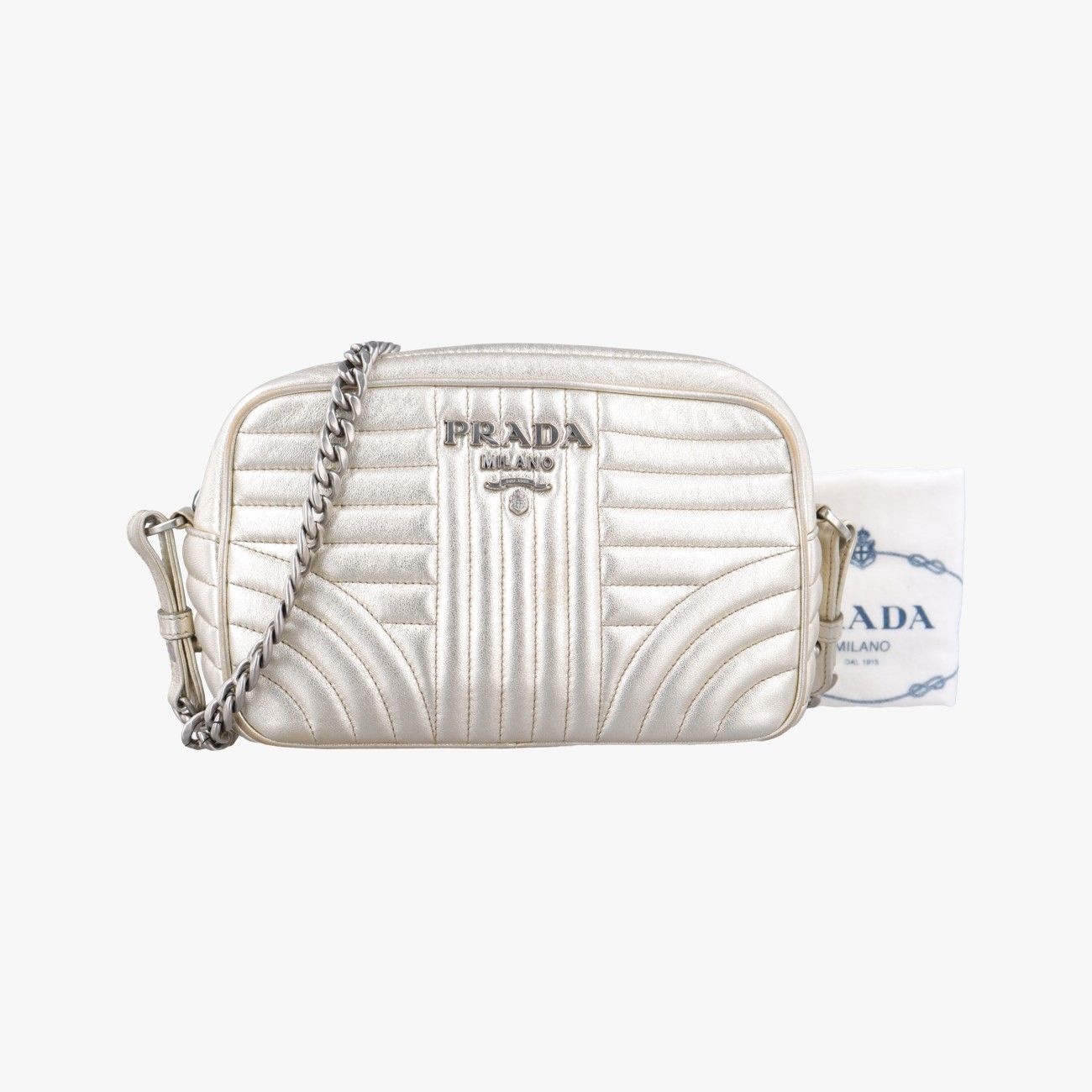 プラダPradaダイアグラムゴールドレザー1BH08431 O