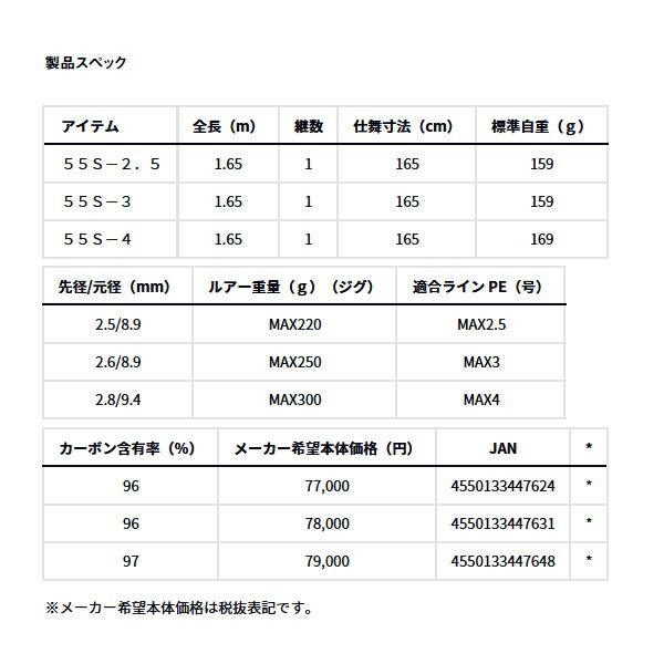  25年 新商品 ダイワ ソルティガ J テクニカルステア 55 S-2.5 仕舞寸法 165 cm その他ロッド 釣り竿 ロッド