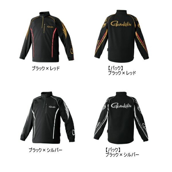 25年 新商品 がまかつ 2 WAYウォームジップシャツ GM 3766 ブラック シルバー 5 Lサイズ