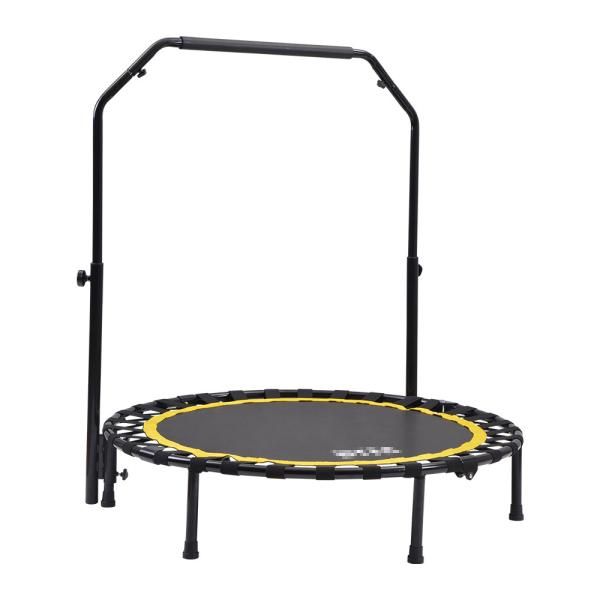 トランポリン 補助手すり付き 折りたたみ 耐荷重110kg 直径102cm