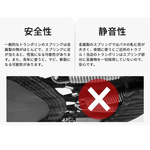 トランポリン 補助手すり付き 折りたたみ 耐荷重110kg 直径102cm ゴム