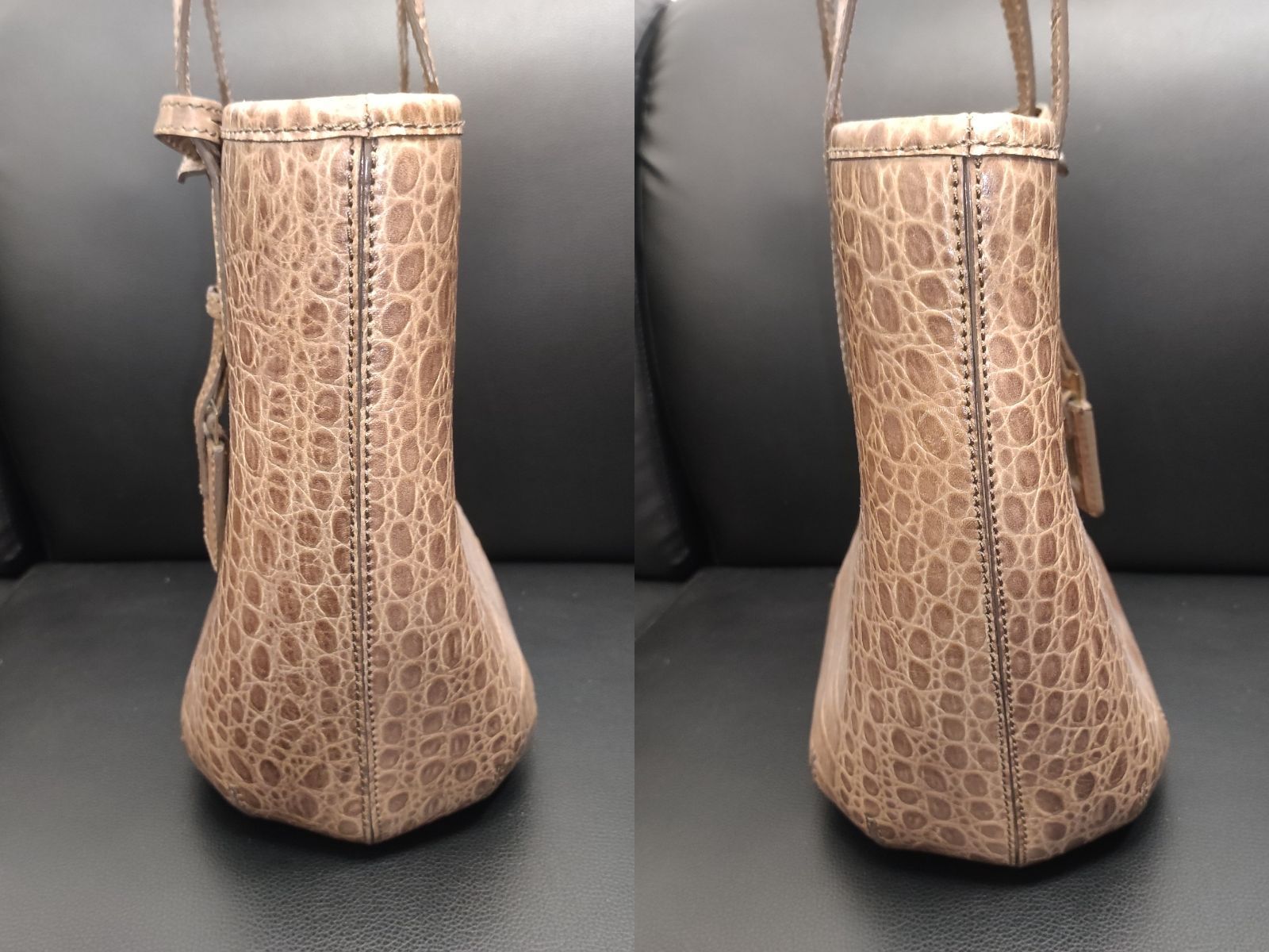 美品☆MaxMara マックスマーラ クロコダイル型押し トートバッグ