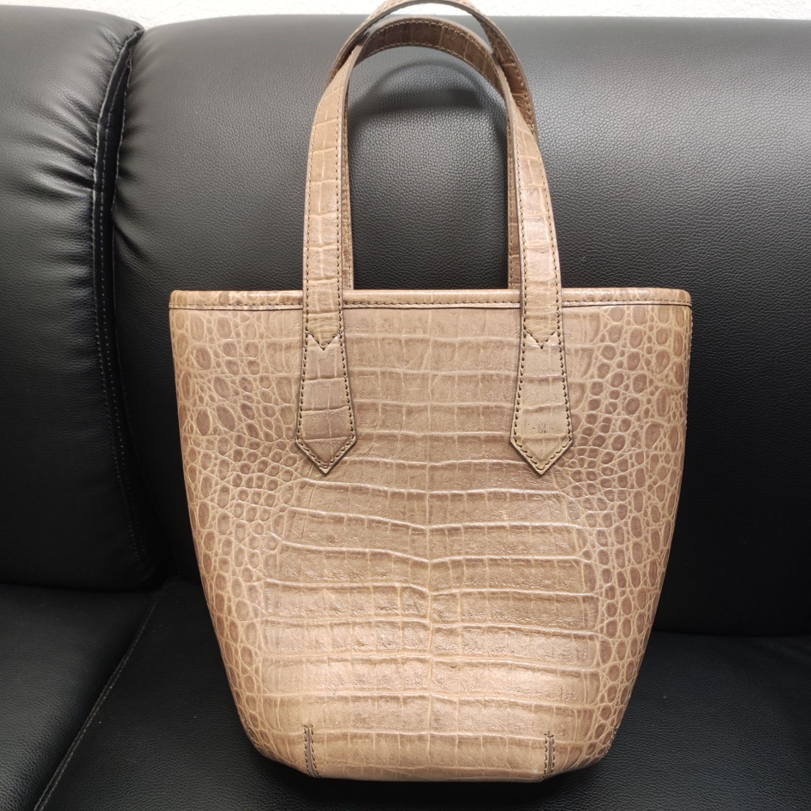 美品☆MaxMara マックスマーラ クロコダイル型押し トートバッグ