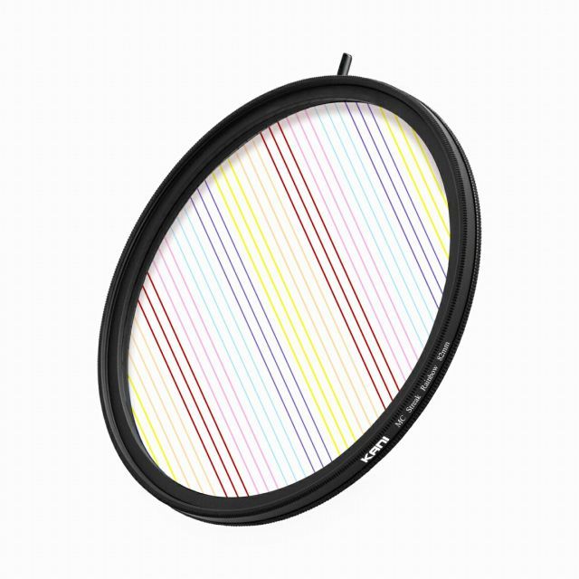 KANI ストリークレインボー 82mm レンズフィルター 斜光フィルター アナモルフィックレンズ 夜景 イルミネーション シネマ 丸枠