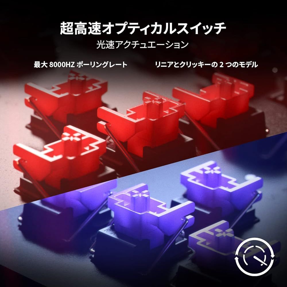 Razer ゲーミングキーボード Huntsman V2 JP ClickyOptical JP配列 RZ03-03931500-R3J1 Black