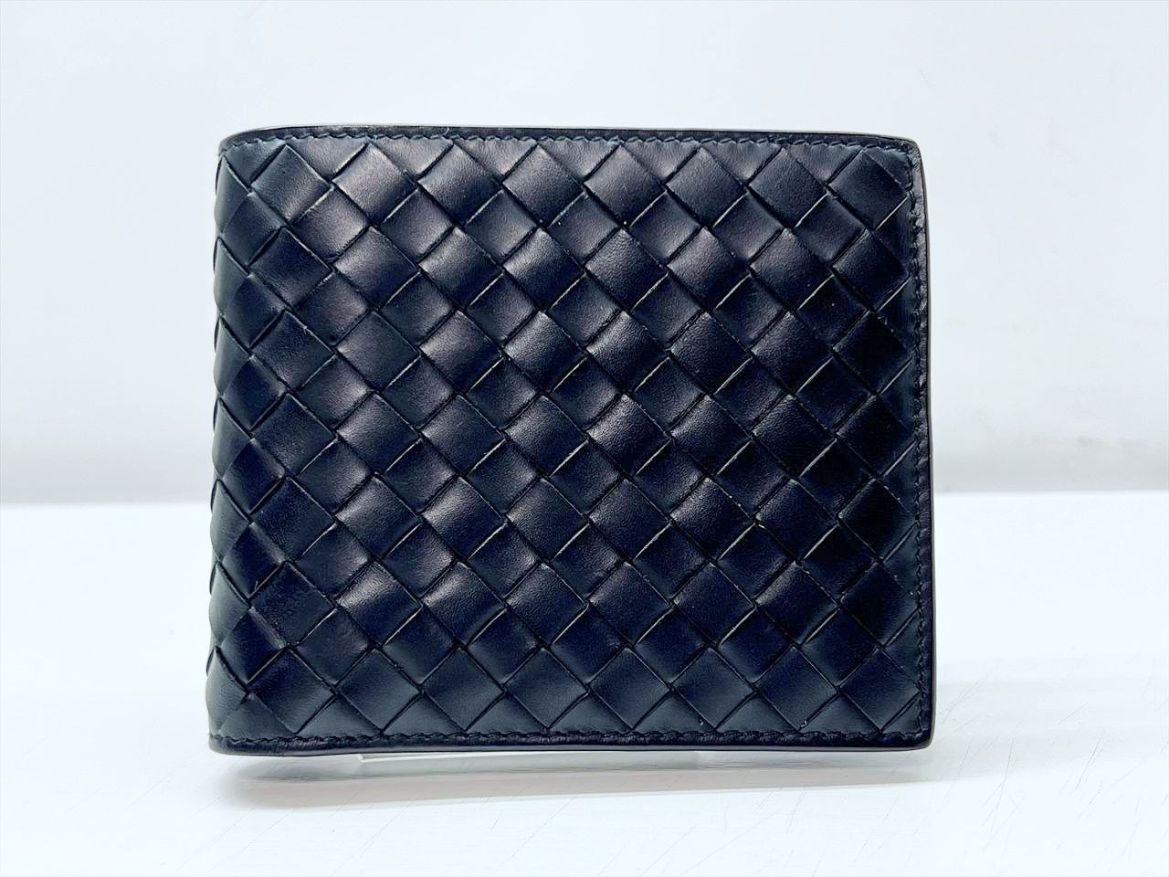 Bottega Veneta ボッテガヴェネタ イントレチャート 小銭入れ付き 二つ折り財布 黒