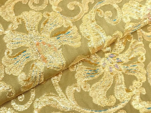 平和屋本店□最高級 龍村平蔵製 太鼓柄 本袋帯 国宝花篭文 金糸 逸品