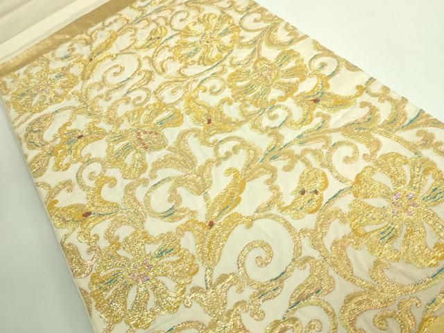 平和屋本店 最 龍村平蔵製 太鼓柄 本袋帯 国宝花篭文 金糸 DZAB1459kh5