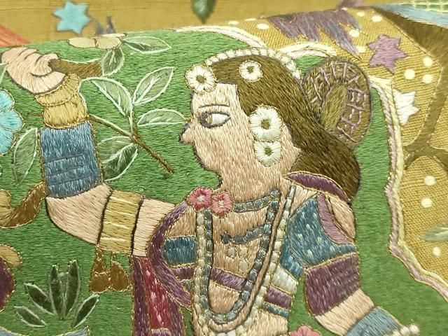 太鼓柄袋帯 総刺繍