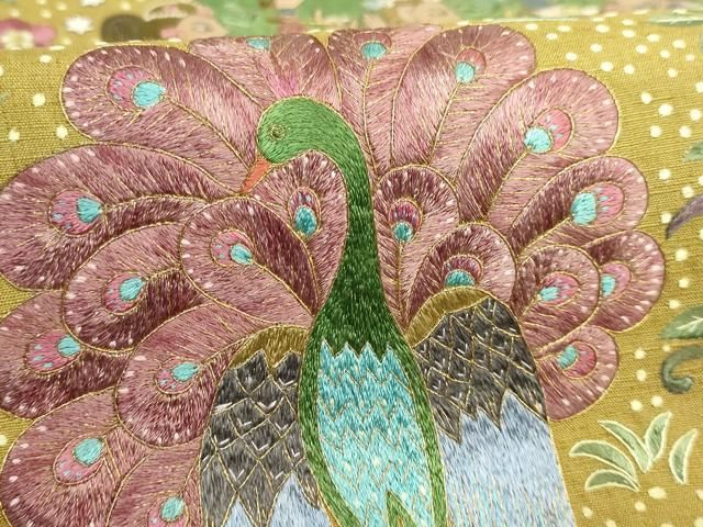 太鼓柄袋帯 総刺繍