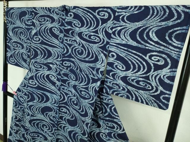 天然藍染 観世水