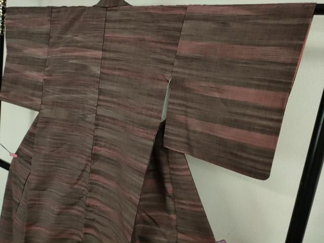 平和屋本店□極上 郡上紬 草木染 横縞 逸品 DZAB1573kh5 - メルカリ