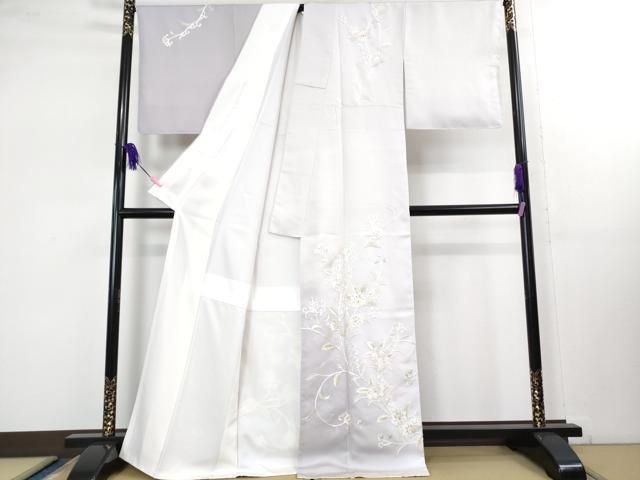 平和屋本店 上 訪問着 総手刺繍 花唐草文 暈し染め 金糸 反端付き DZAB1627kh5