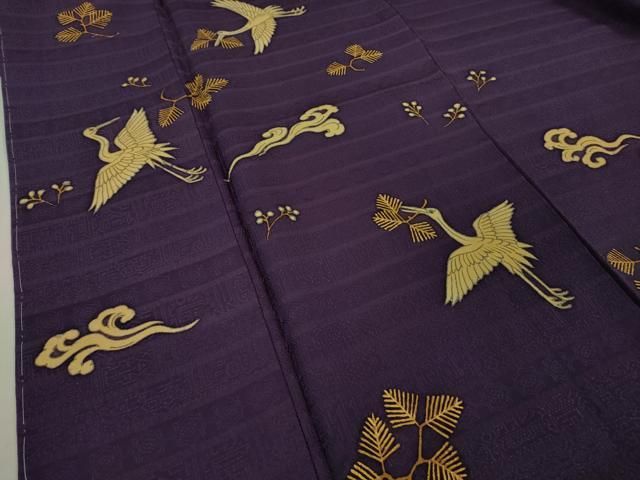 平和屋本店□極上 久保田一竹 幻の辻が花 訪問着 飛鶴松喰鳥 桑の実色