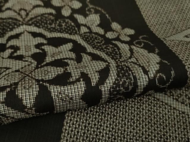 平和屋本店■極上　本場大島紬　割り込み絣　正倉院花文　逸品　DZAB1655kh5 平和屋本店□極上 本場大島紬 割り込み絣 正倉院花文 逸品 DZAB1655kh5