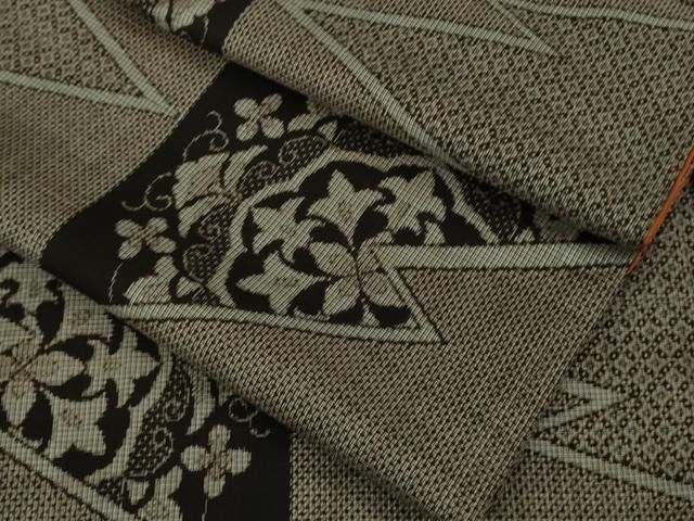 平和屋本店□極上 本場大島紬 割り込み絣 正倉院花文 逸品 DZAB1655kh5