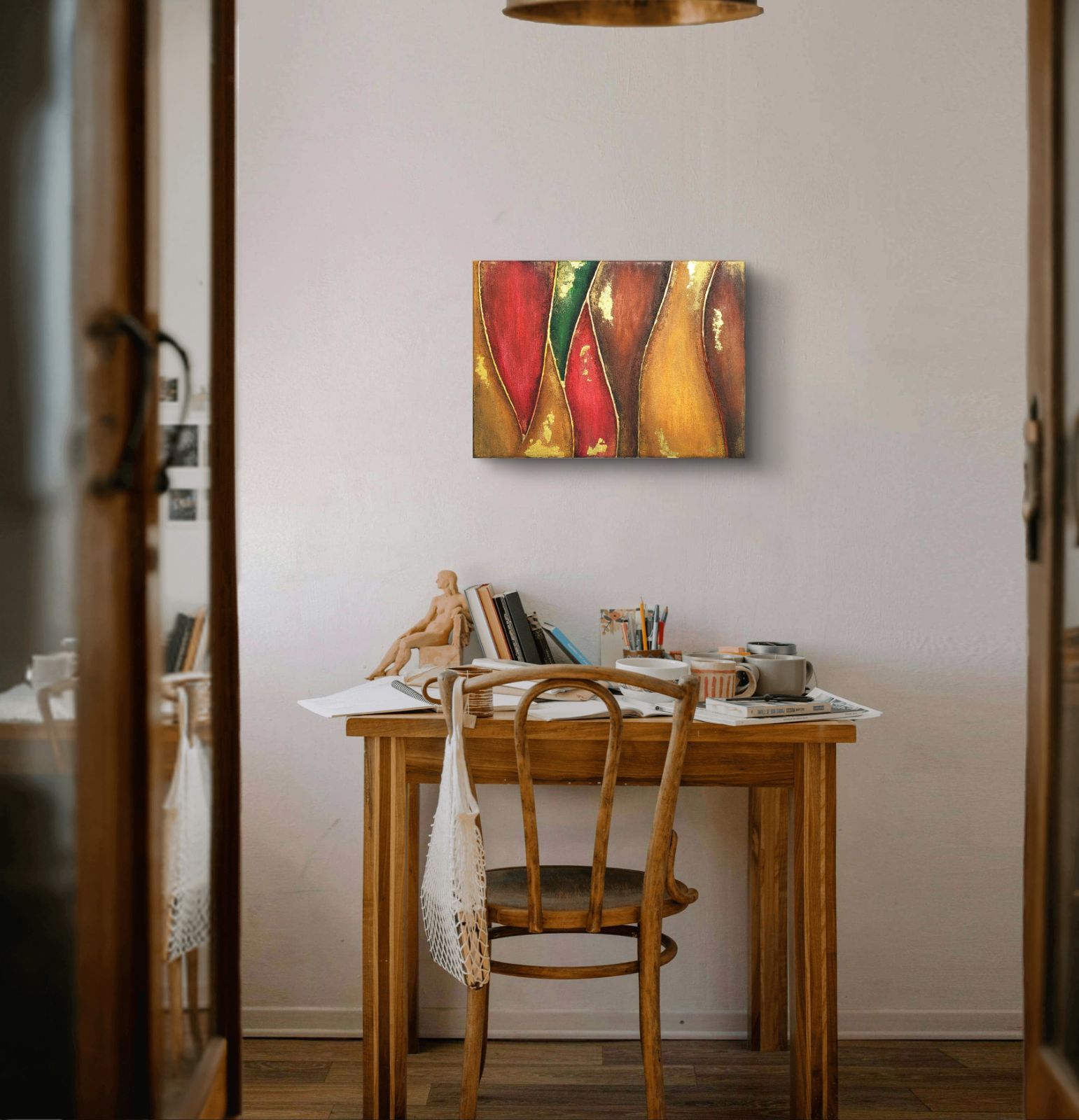 カルテット- 抽象画 24×33㎝ キャンバス F4号 原画のみ 一点物