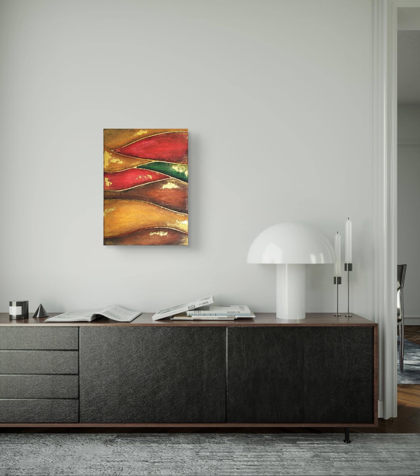 カルテット- 抽象画 24×33㎝ キャンバス F4号 原画のみ 一点物