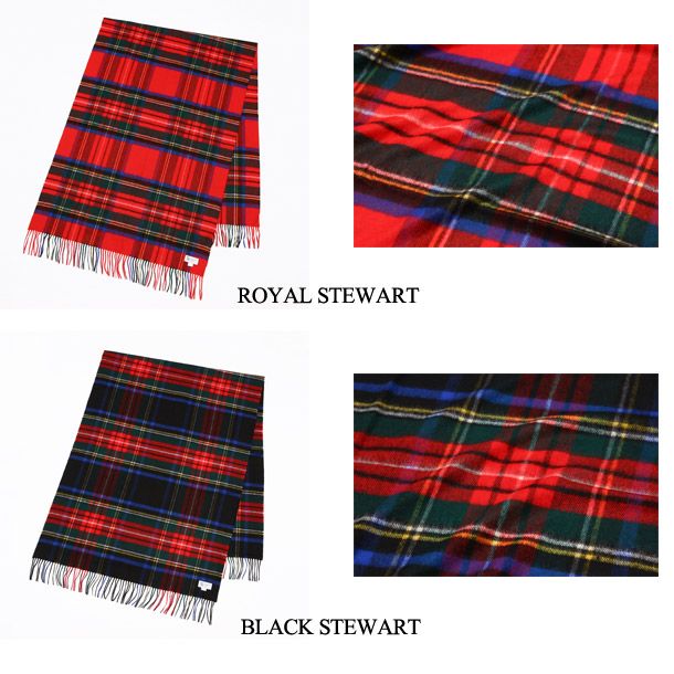 カシミア大判 タータンチェックストール