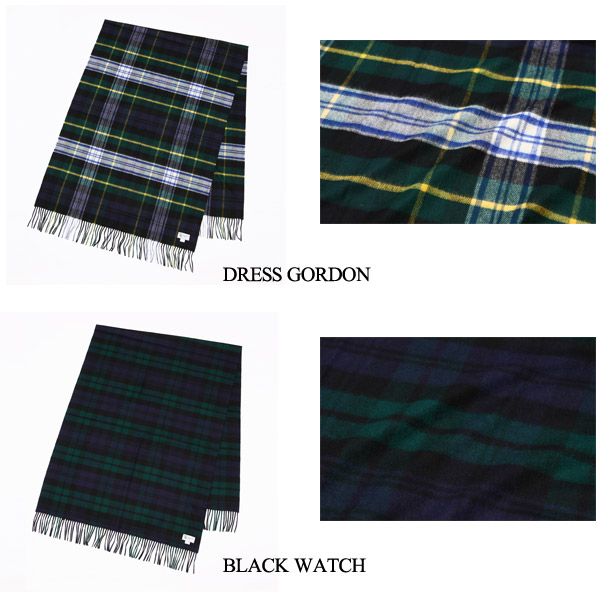 カシミア大判 タータンチェックストール