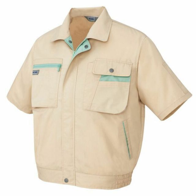 種類64：019マスタード×オリーブ/SS AZ-5321 アイトス 半袖ブルゾン