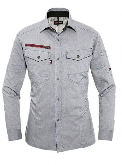 種類38：3.ネイビー/5L(+1100円） バートル 長袖シャツ ユニセックス【burtle7045】 | BURTLE 作業服 作業着 ユニフォーム 長袖 シャツ かっこいい おしゃれ カジュアルメンズ レディース 男性 女性 男女兼用
