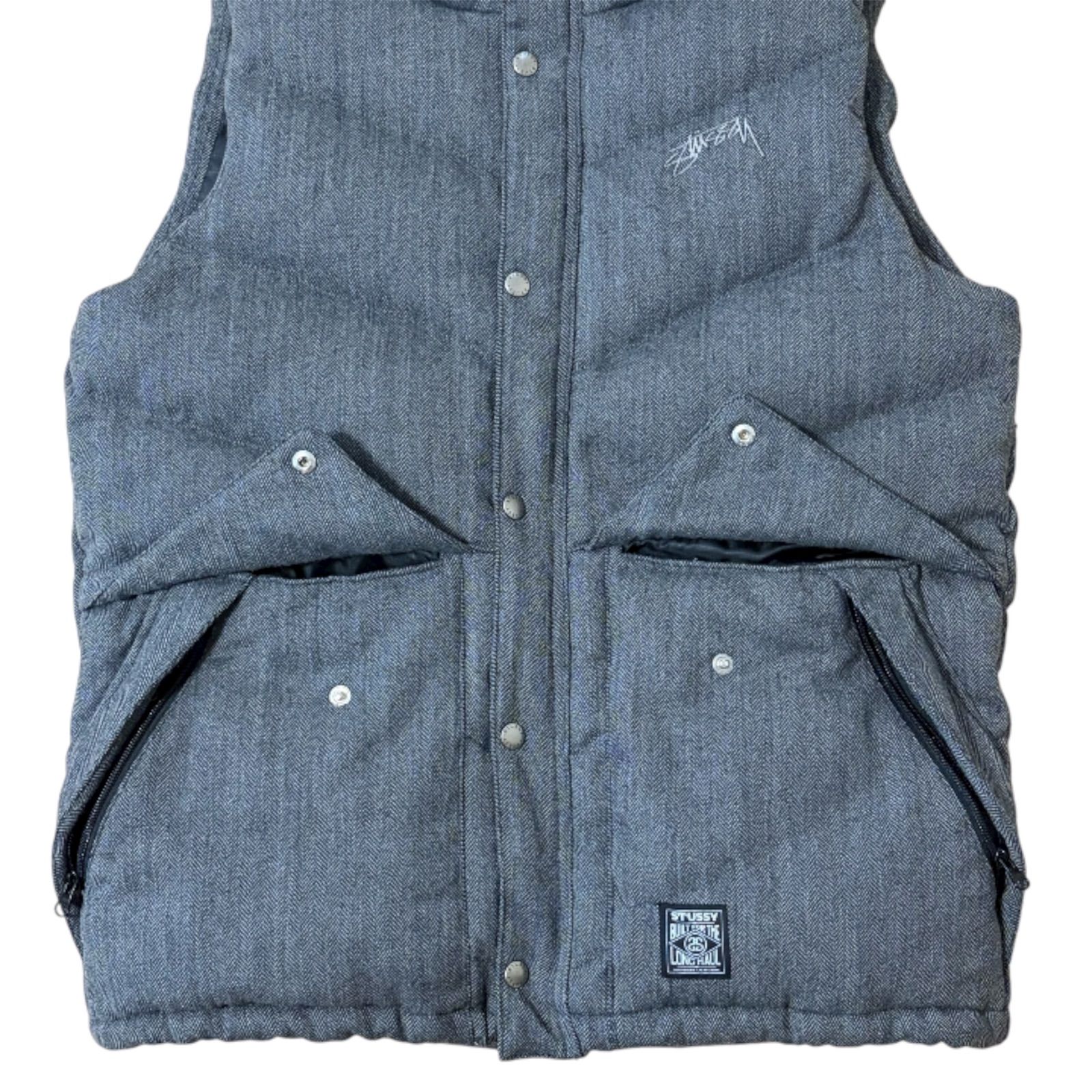 STUSSY ヘリンボーンウール ダウンベスト - メルカリ