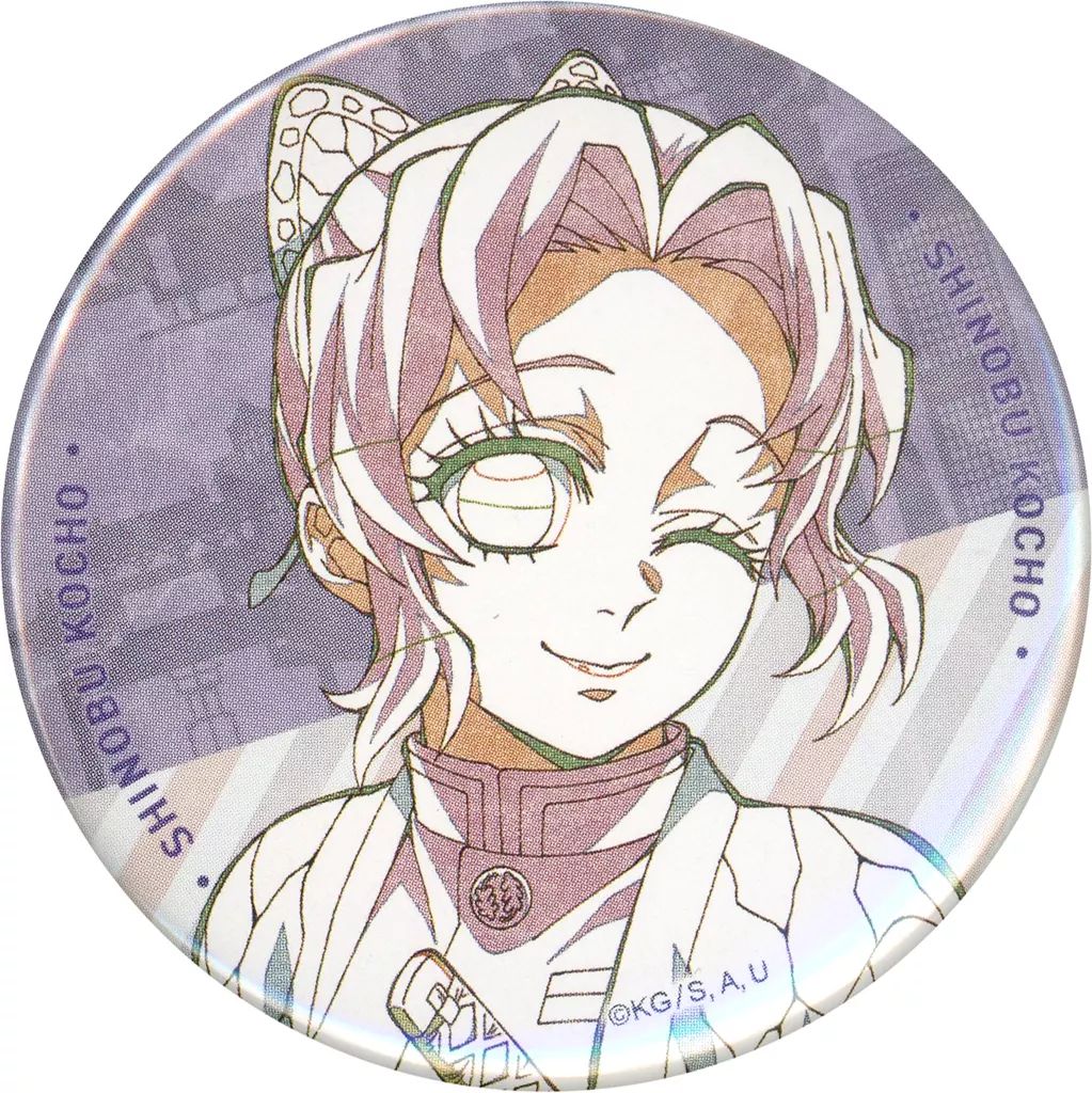 鬼滅の刃 ワールドツアー 缶バッジ 胡蝶しのぶ 中古】バッジ・ビンズ 胡蝶しのぶ ワールドツアー描き下ろしイラスト